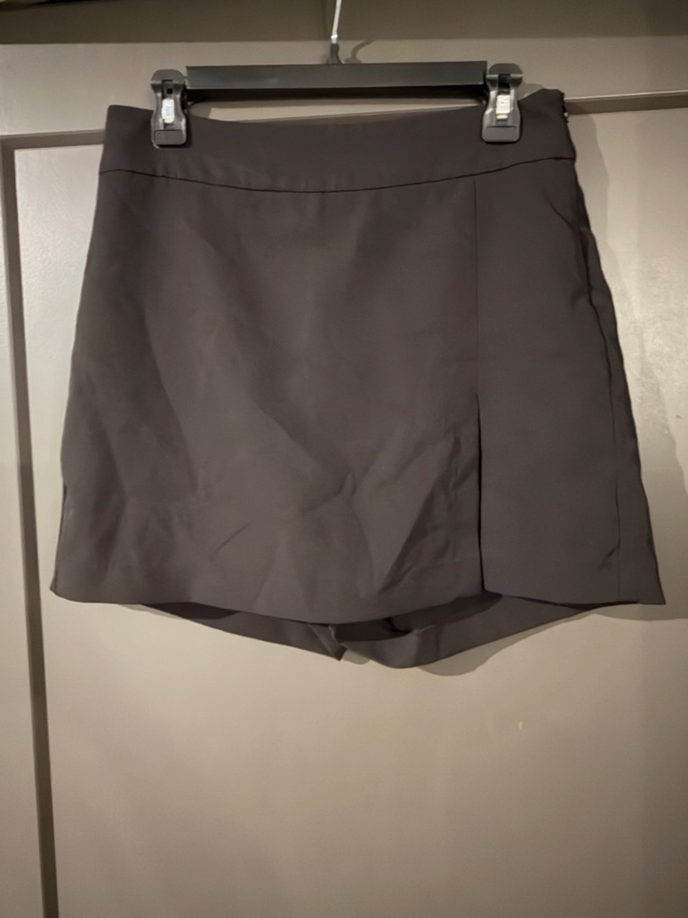 Love Tree Black Skort with Front Overlap and Slit size Large